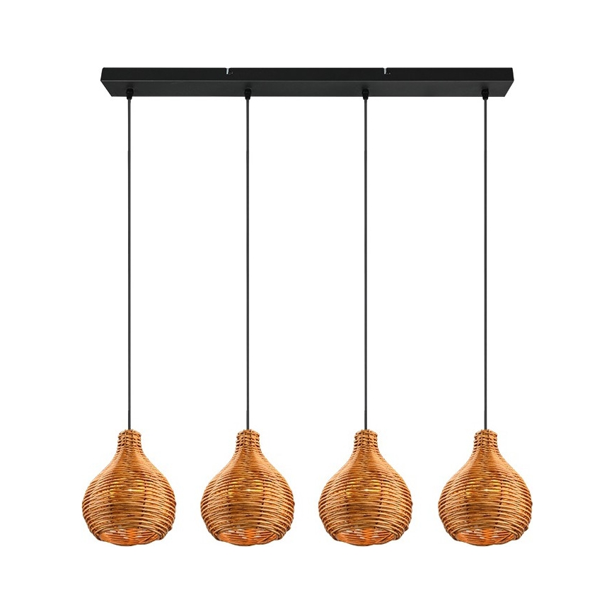 Reality - Полилей на кабел SPROUT 3xE14/40W/230V кафяв/ратан