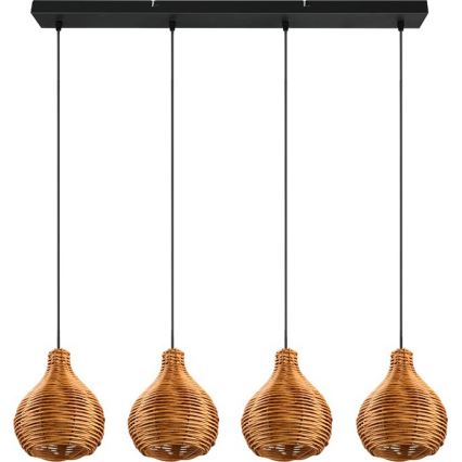 Reality - Полилей на кабел SPROUT 3xE14/40W/230V кафяв/ратан