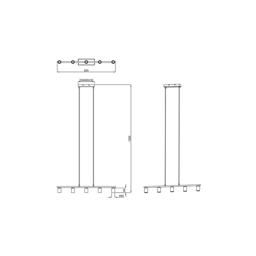 Reality - Висящ полилей VANNES 5xE27/40W/230V