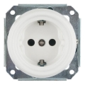 Reblig - Порцеланова ретро стенна розетка без рамка SCHUKO 250V/16A бяла