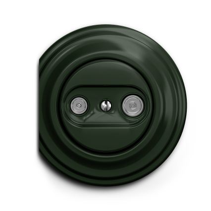 Reblig - Ретро абонатна розетка TV+R (проходна) без рамка, зелена