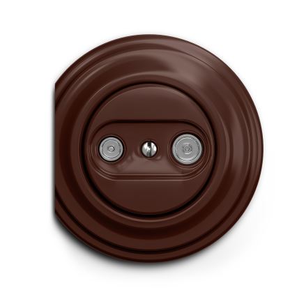 Reblig - Ретро абонатна розетка TV+R (проходна) без рамка, кафява