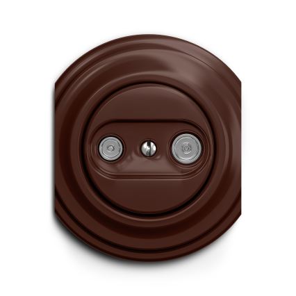 Reblig - Ретро абонатна розетка TV+R (проходна) без рамка, кафява