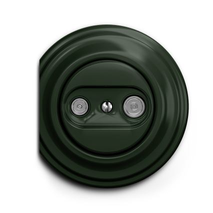 Reblig - Ретро абонатна розетка TV+R (крайна) без рамка, зелена