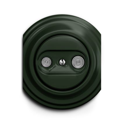 Reblig - Ретро абонатна розетка TV+R (крайна) без рамка, зелена