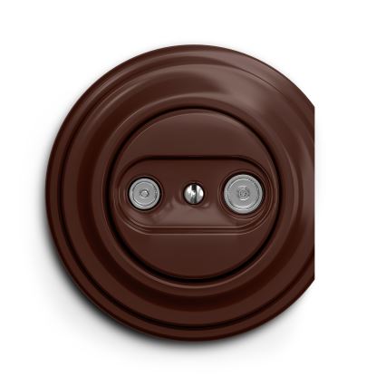 Reblig - ретро абонатна розетка TV+R (крайна) без рамка кафява