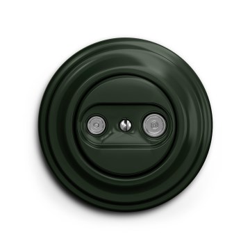 Reblig - Ретро абонатна розетка TV+R (крайна) със зелена рамка