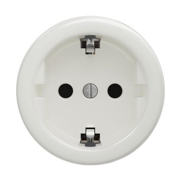 Reblig - Ретро домашен контакт без рамка SCHUKO 230V/16A, керамичен, бял
