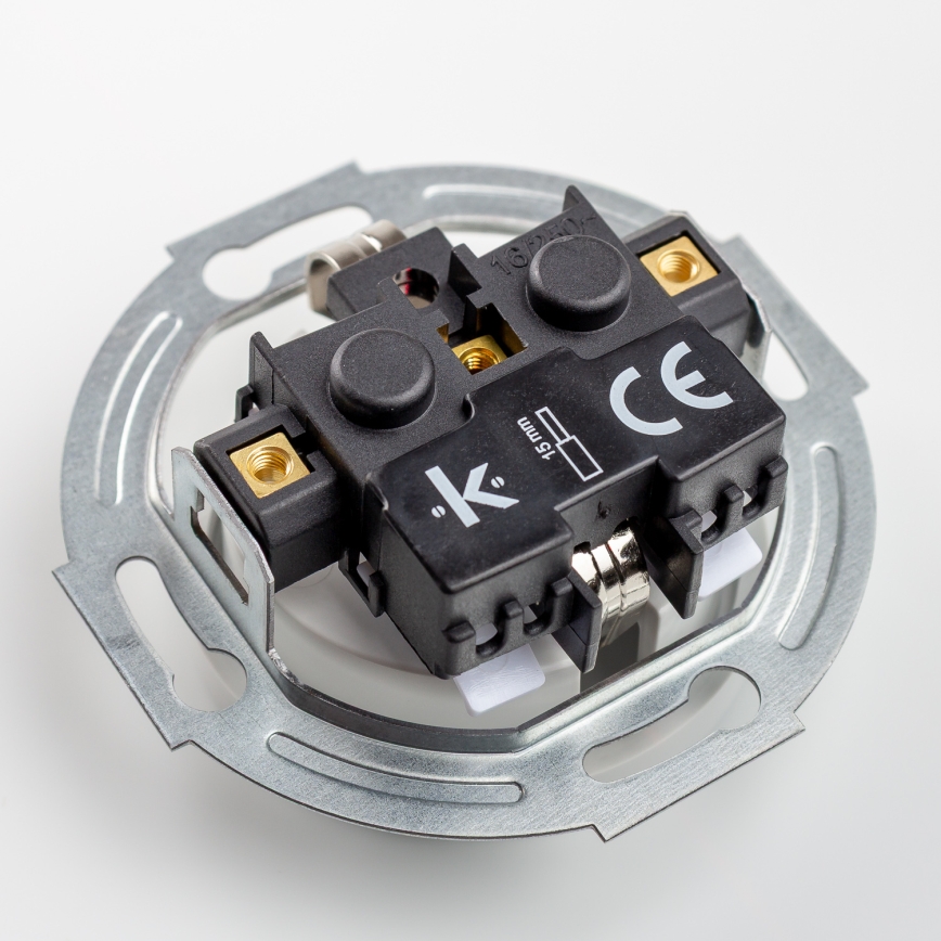 Reblig - Ретро домашен контакт с рамка SCHUKO 230V/16A, керамичен, бял