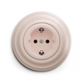 Reblig - Ретро домашна електрическа розетка с рамка SCHUKO 230V/16A старо-розова