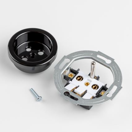 Reblig - Ретро домашна розетка с рамка 230V, черна