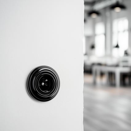 Reblig - Ретро домашна розетка с рамка 230V, черна