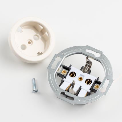 Reblig - Ретро домашна розетка с рамка SCHUKO 230V/16A бежова