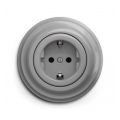 Reblig - Ретро домашна розетка с рамка SCHUKO 230V/16A сива
