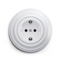 Reblig - Ретро домашна розетка с рамка SCHUKO 230V/16A снежнобяла