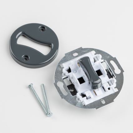 Reblig - Ретро еднополюсен ключ № 1 и розетка 230 V с антрацитена рамка