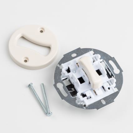 Reblig - ретро еднополюсен ключ № 1 и розетка 230 V с бежова рамка