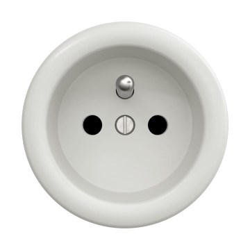 Reblig - Ретро електрическа розетка без рамка 230V, керамична, бяла