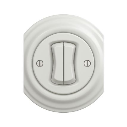 Reblig - Ретро серийен ключ без рамка № 5, керамичен, бял
