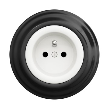 Reblig - Ретро стенен контакт с рамка 230 V снежнобял/черен