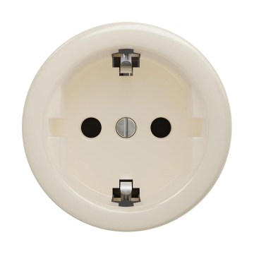 Reblig - ретро стенна розетка без рамка SCHUKO 230V/16A бежова