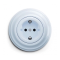 Reblig - Ретро стенна розетка с рамка SCHUKO 230V/16A синя