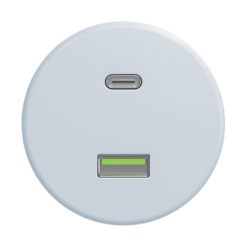 Reblig - Ретро USB розетка A+C безрамкова, синя
