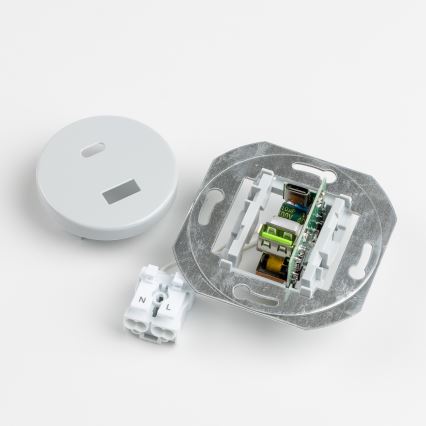 Reblig - Ретро USB розетка A+C със сива рамка