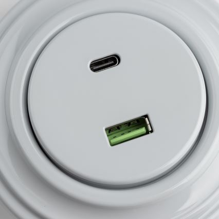 Reblig - Ретро USB розетка A+C със сива рамка