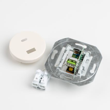 Reblig - Ретро USB контакт A+C с бежова рамка