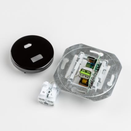 Reblig - Ретро USB контакт A+C с рамка, черен