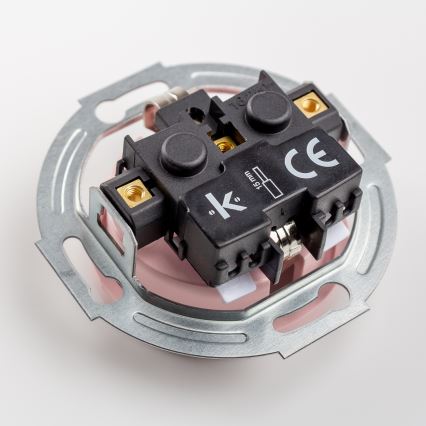 Reblig - Тройна ретро домашна розетка SCHUKO 230V с рамка, старо розово