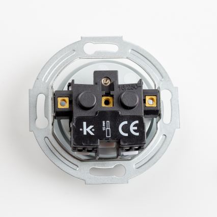 Reblig - Тройна ретро стенна розетка с рамка 230V сива