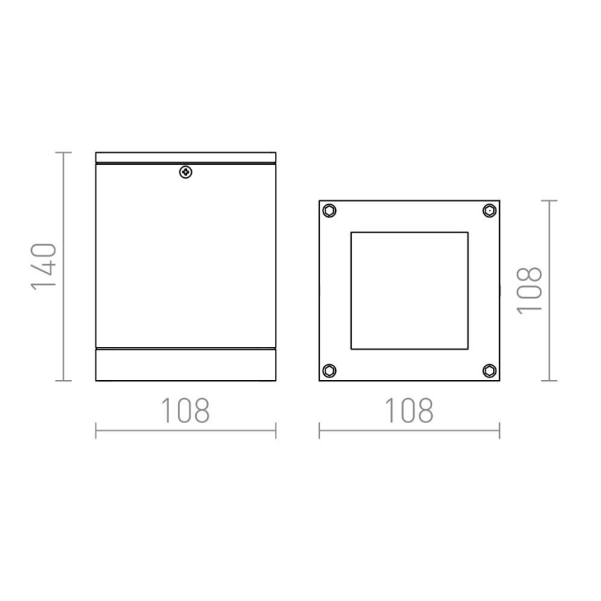RED - Design Rendl - R10385 - Екстериорна лампа QUADRA 1xE27/75W/230V IP54