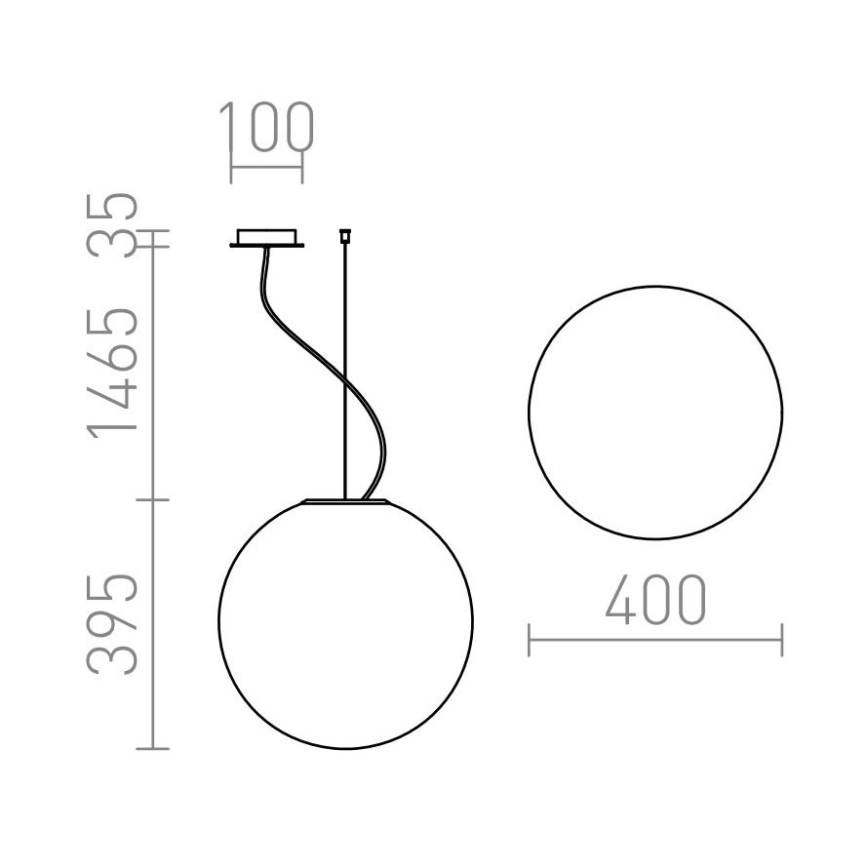 RED - Design Rendl - R10479 - Висящ полилей LUNEA 1xE27/70W/230V