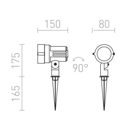 RED - Design Rendl - R10527 - LED Екстериорна лампа GARY LED/10W/230V IP65 сива