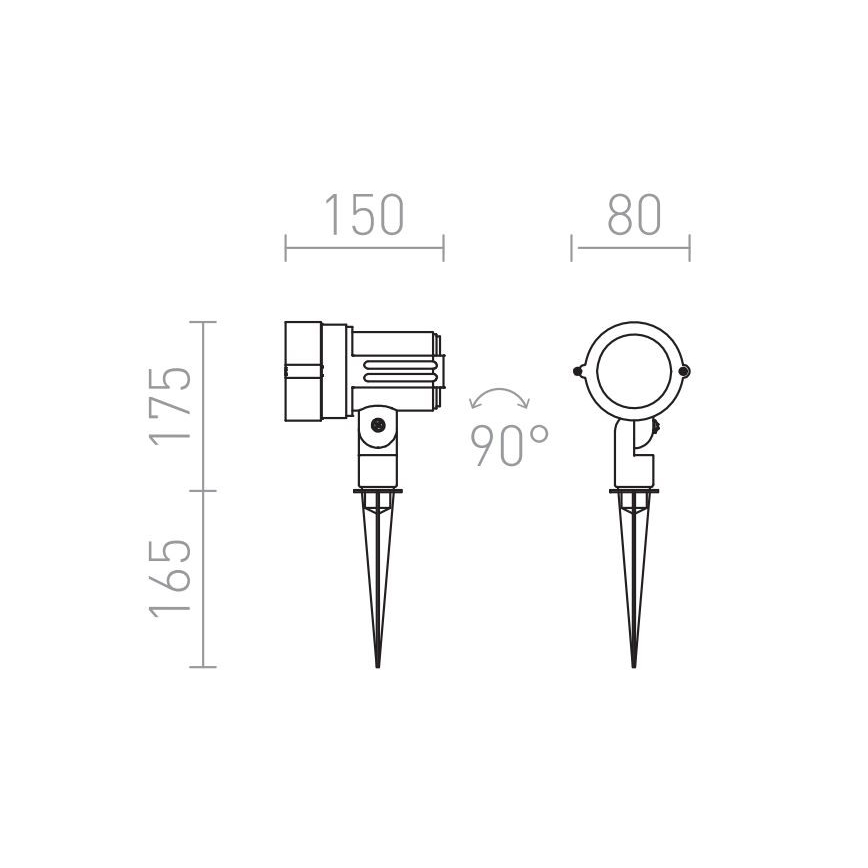 RED - Design Rendl - R10527 - LED Екстериорна лампа GARY LED/10W/230V IP65 сива