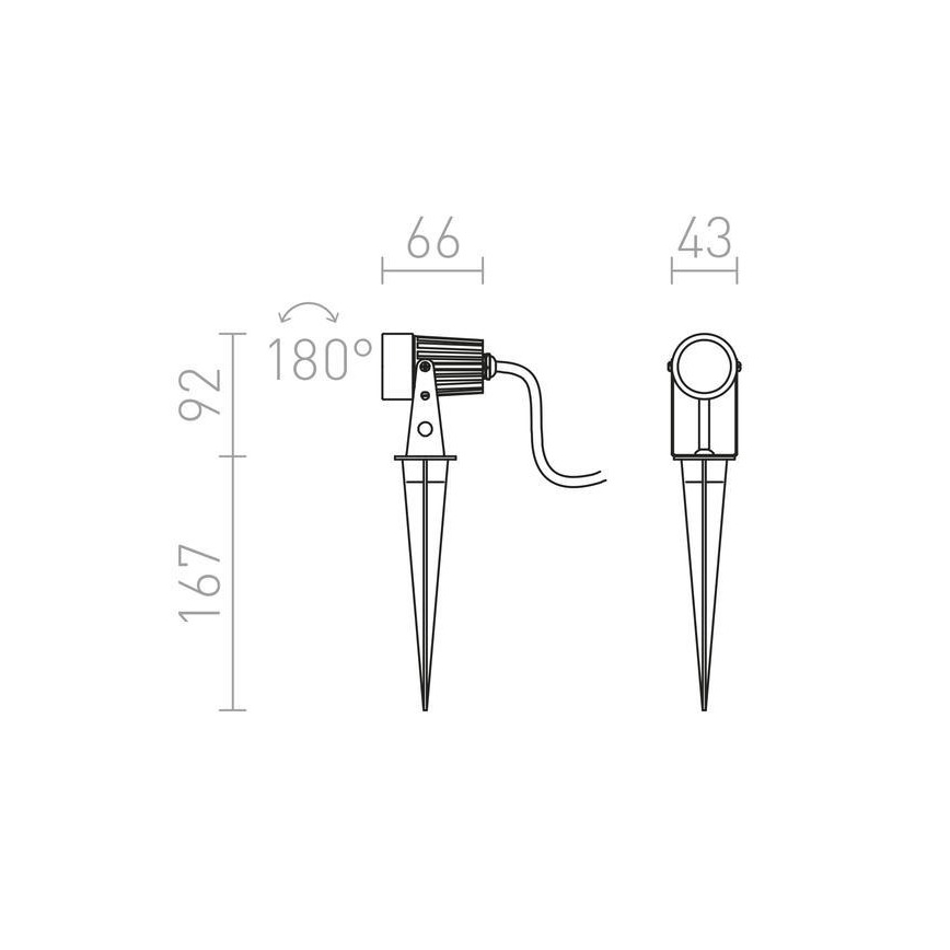 RED - Design Rendl - R10530 - LED Екстериорна лампа GUN LED/3W/230V IP65