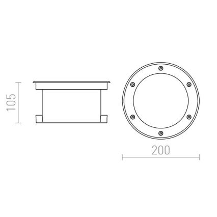 RED - Design Rendl - R10532 - LED Екстериорна повърхностна лампа TERRA LED/20W/230V IP67