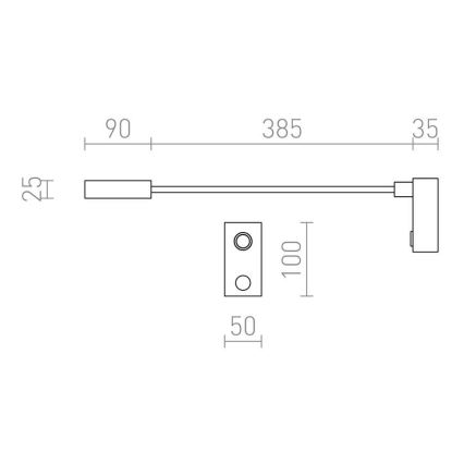 RED - Design Rendl - R10541 - LED Аплик AIM LED/3W/230V черен