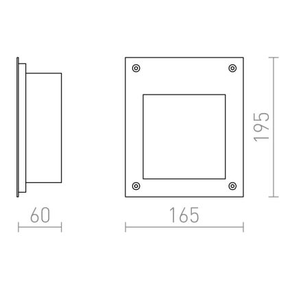 RED - Design Rendl - R10546 - LED Екстериорна лампа за вграждане AKORD LED/3W/230V IP65