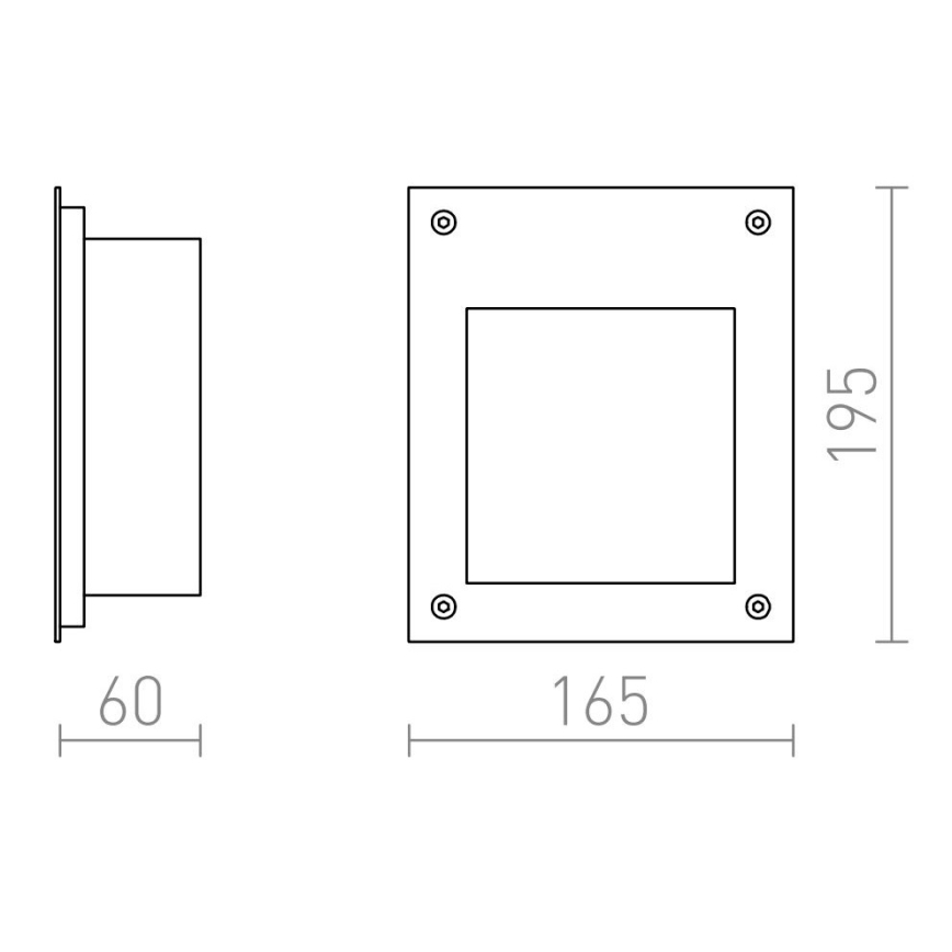 RED - Design Rendl - R10546 - LED Екстериорна лампа за вграждане AKORD LED/3W/230V IP65