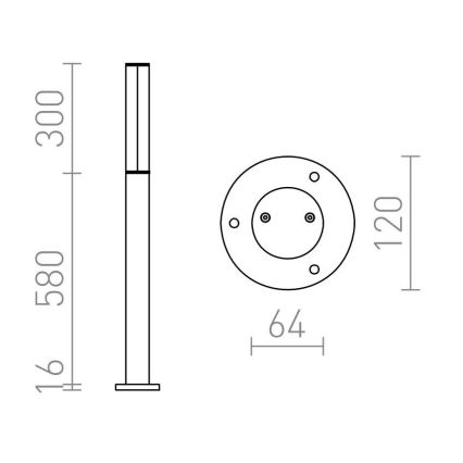 RED - Design Rendl - R10548 - LED Екстериорна лампа VADIS LED/8W/230V IP54