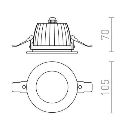 RED - Design Rendl - R10565 - LED Лампа за вграждане в баня AMIGA 8W/230V IP65