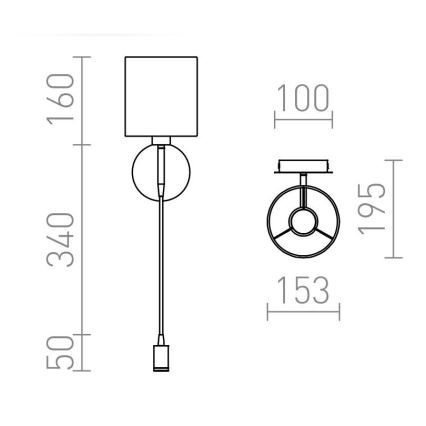 RED - Design Rendl - R10580 - LED Аплик VERSA 1xE27/42W/230V + LED/3W