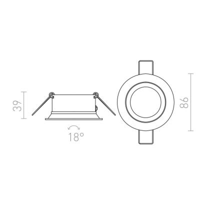 RED - Design Rendl - R11738 - Лампа за вграждане SOBER 1xGU10/50W/230V бял