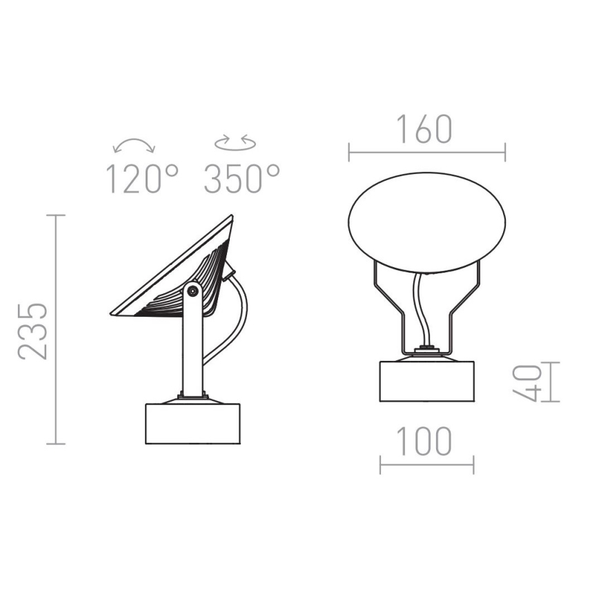 RED - Design Rendl - R11753- LED Екстериорен аплик FOX LED/9W/230V IP65
