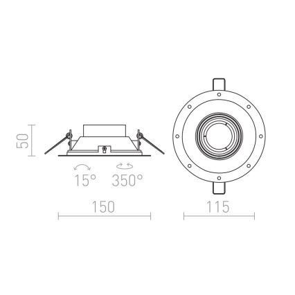 RED - Design Rendl - R12046 - Лампа за вграждане IPSO 1xGU10/50W/230V