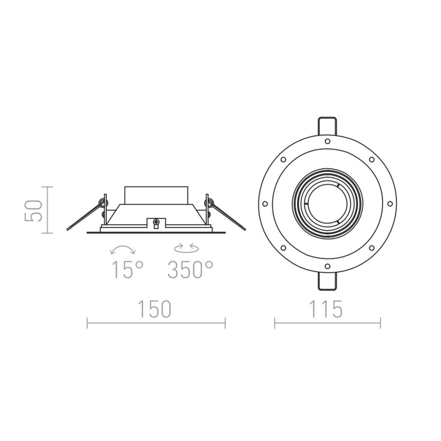 RED - Design Rendl - R12046 - Лампа за вграждане IPSO 1xGU10/50W/230V