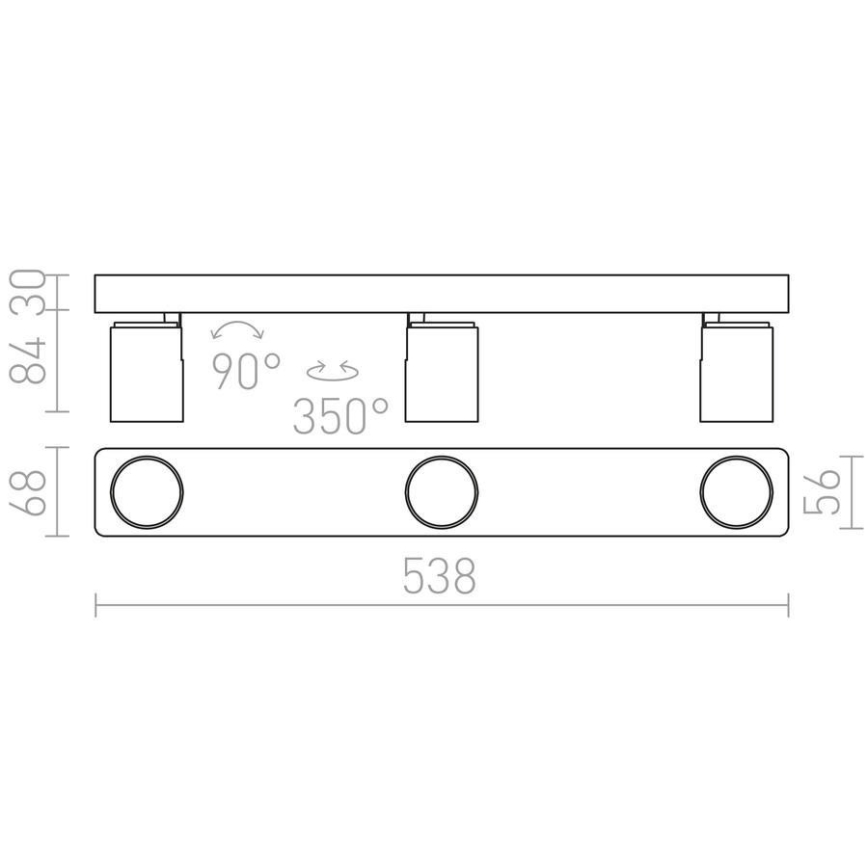 RED - Design Rendl - R12078 - Спот DUGME 3xGU10/35W/230V